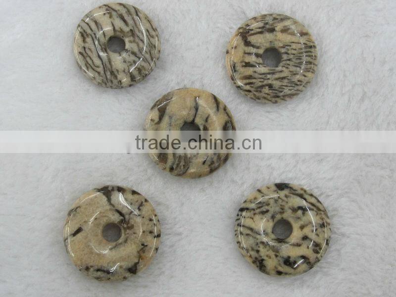 Wholesale 15-50mm Green Point Stone donut gemstone