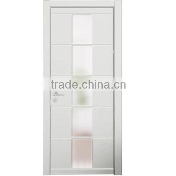 MSPD34 Wooden Doors Design Modern Matte Lacquer Interior Flat Glass Door