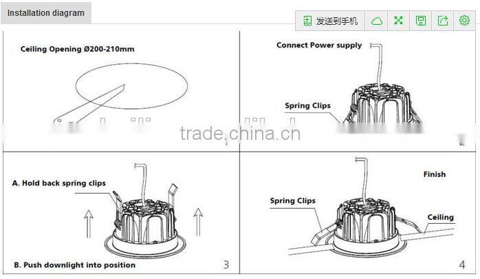 Dimmable cob led downlight 30W, aluminum led light downlight housing with CE&ROHS
