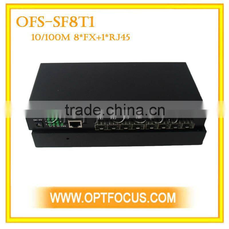 2Port 100BASE-Fx + 6Port 10/100BASE-Tx DF SM 1310nm 20KM SC WEB Management Fiber Switch