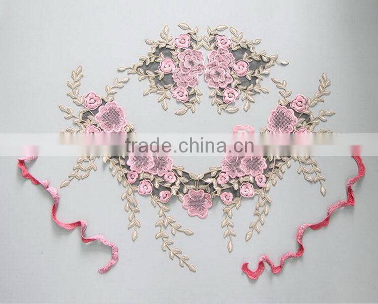 Quality top sell long sleeve high collar lace top