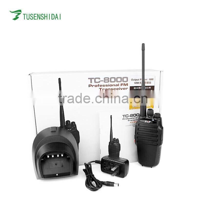 Single Band Black Walkie Talkie TYT TC-8000 Handie 10W Transceiver with 16 Channels