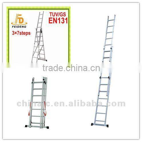 Adjustable Aluminium 3-section ladder Extension ladder EN131