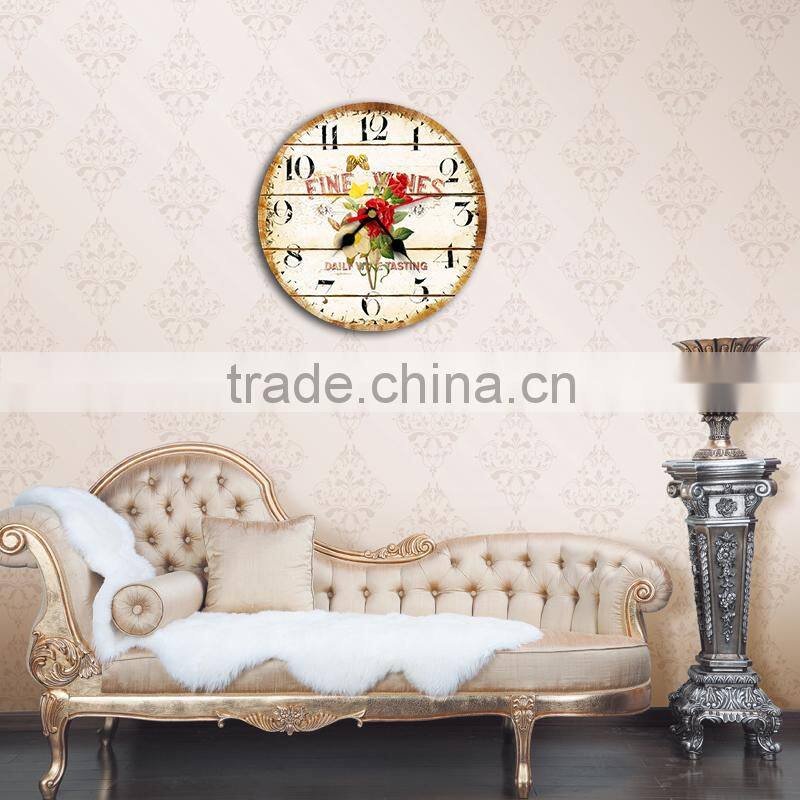 Custom glass big size fashion wall clock