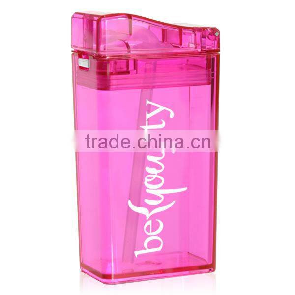 240ml/8oz good healthy rectangle shaped children plastic drink box with straw