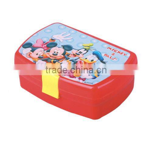 lovely colorful printing cartoon locked lunch box for kids