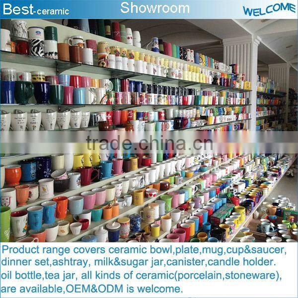 white cheap ceramic coffee cup with spoon