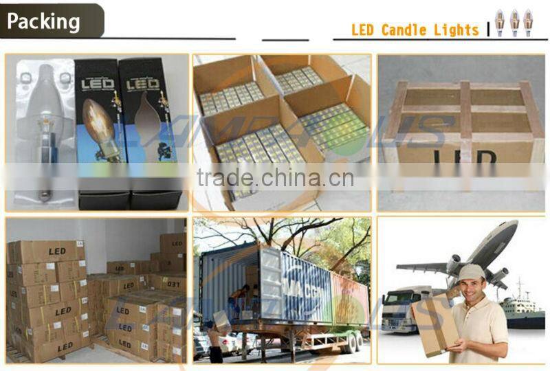 ce rohs e12 e14 e27 led chandelier candelabra bulb candle lights 85~265V AC ceramic 3w led candle lamp