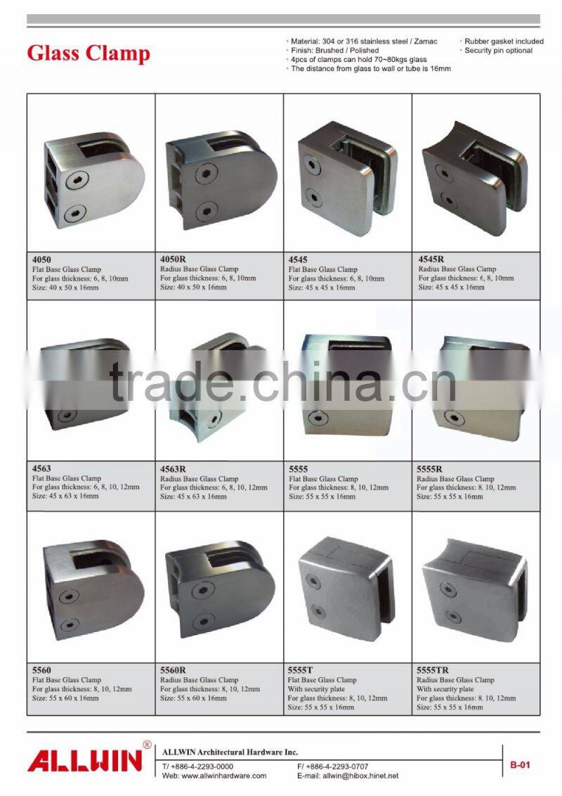 Square Good Electroplating Zinc Glass Railing Clamp