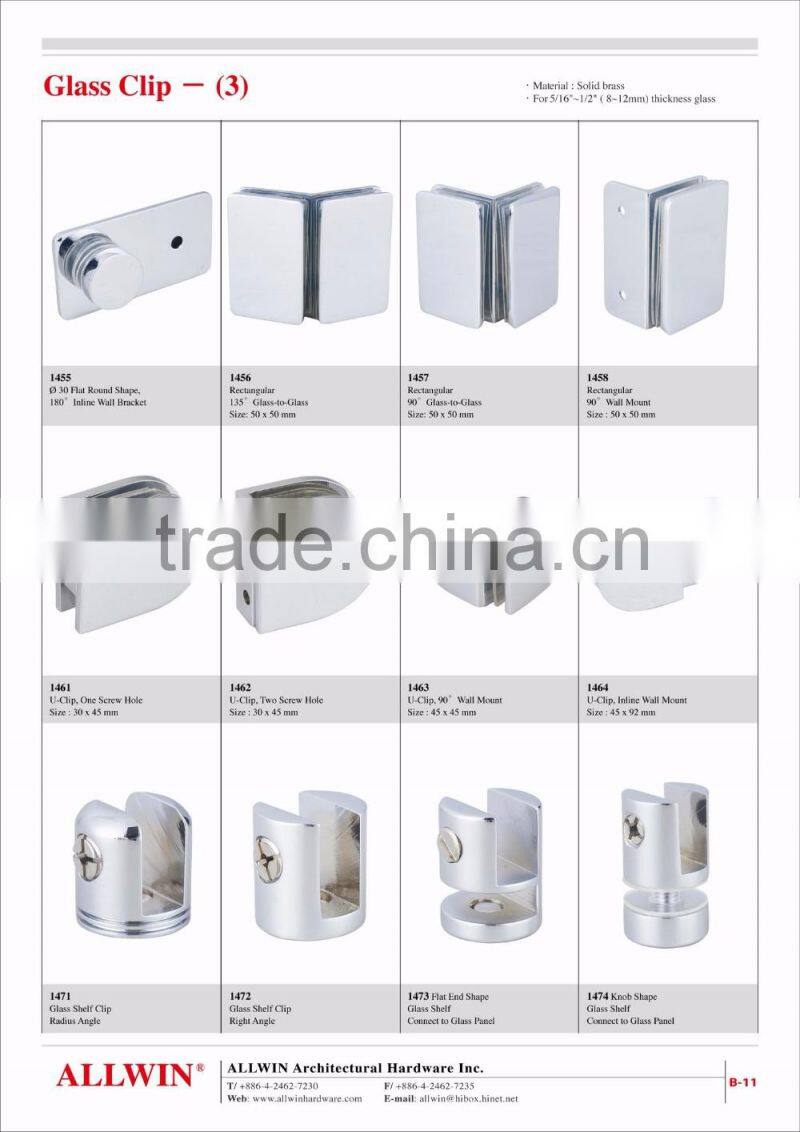 Solid Brass 135 Glass Shelf Connector Clips