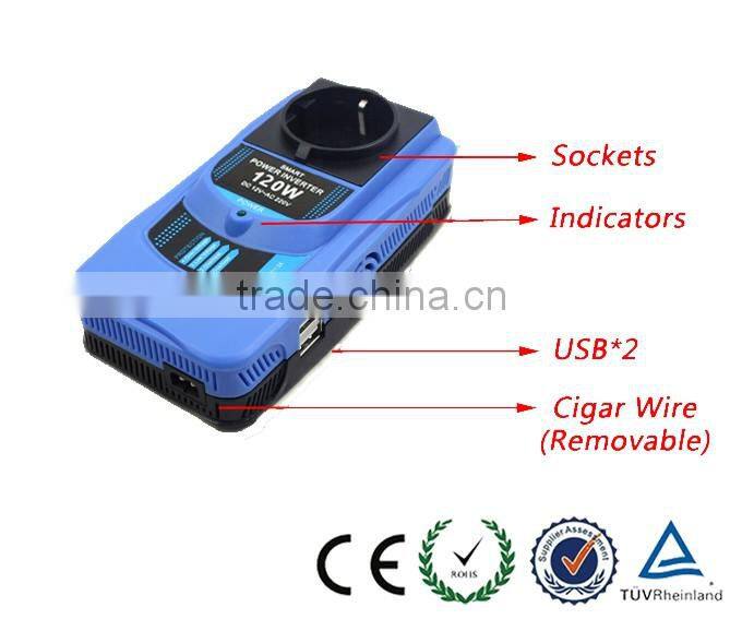 New design 12/24v dc 220v/230v ac inverter for car with dual USB