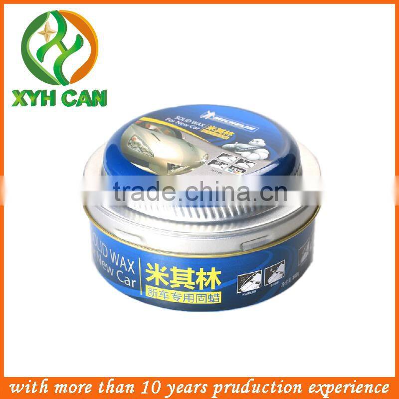 full color printed round car wax tin container,car wax can