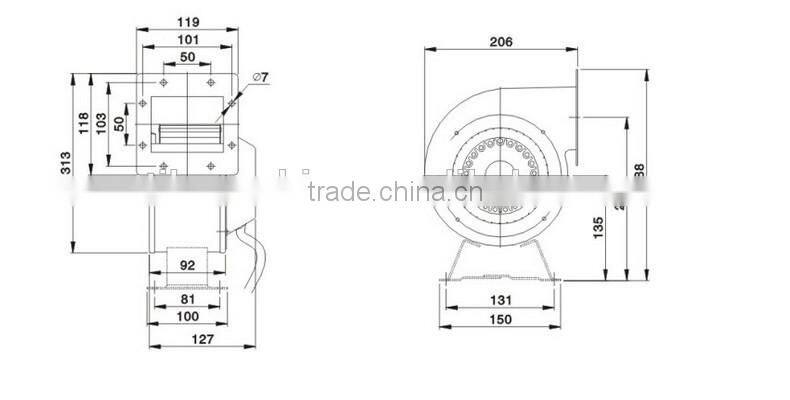 alibaba china new High quality centrifugal fan for air shower 2500 cfm