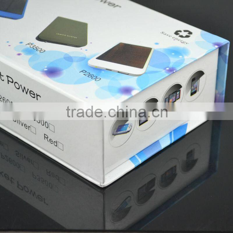2600mAh universal usb multi charger mobile solar charger for ipad solar mobile phone charger
