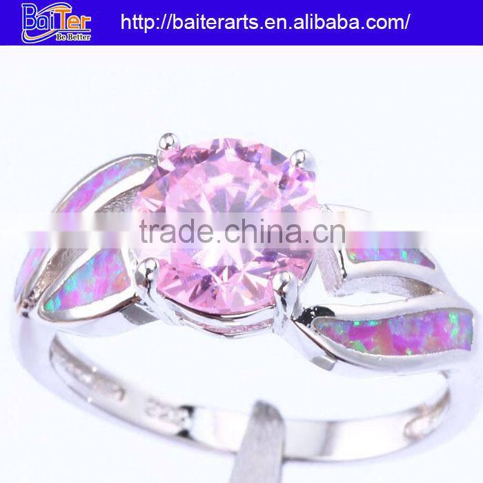 Hot !Custom 925 Sterling Silver Bridal Set Opal Engagement Rings