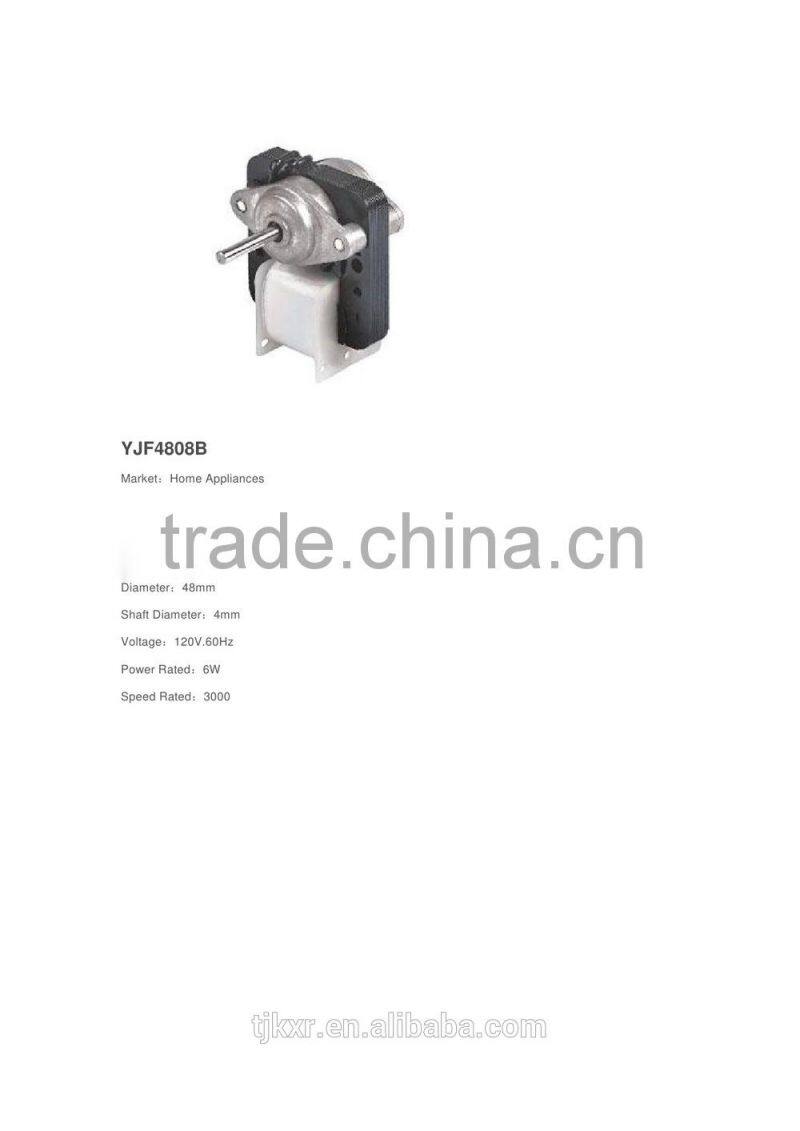 CE, VDE, TUV, UL approved YJ4808 shaded pole refrigerator blower fan motor