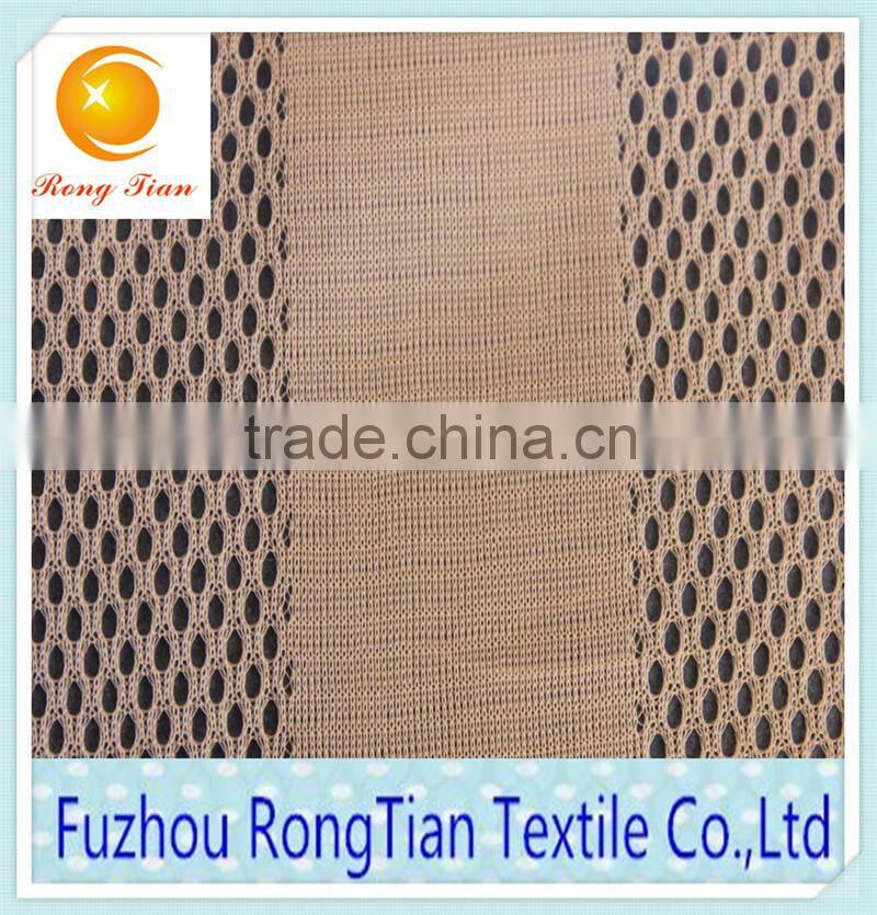 Knit polyester thin big mesh stripe fabric for curtain