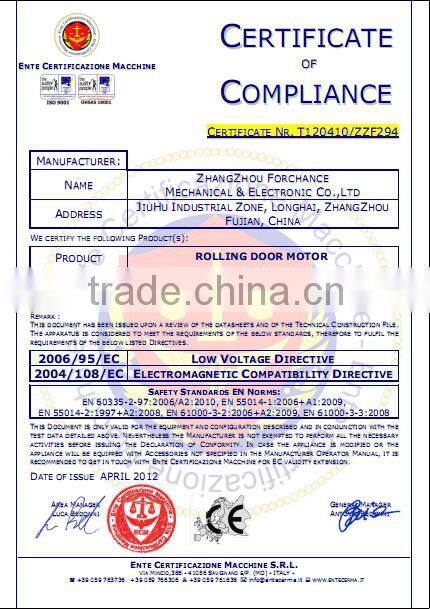 FUCHANG Chain Drive 24V DC Roller Shutter Door Operator