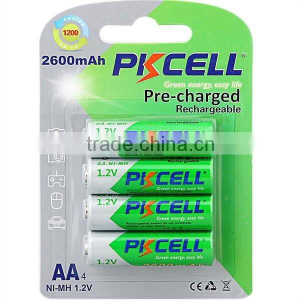 Factory Wholesales ni-mh aa 2600mah rechargeable battery 1.2v nimh 2600mAh 1.2V battery
