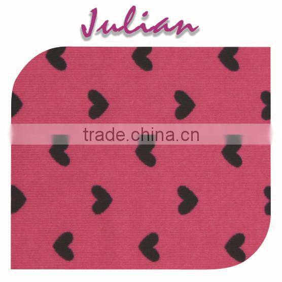 rose red heart polyester print lycra swimwear fabric