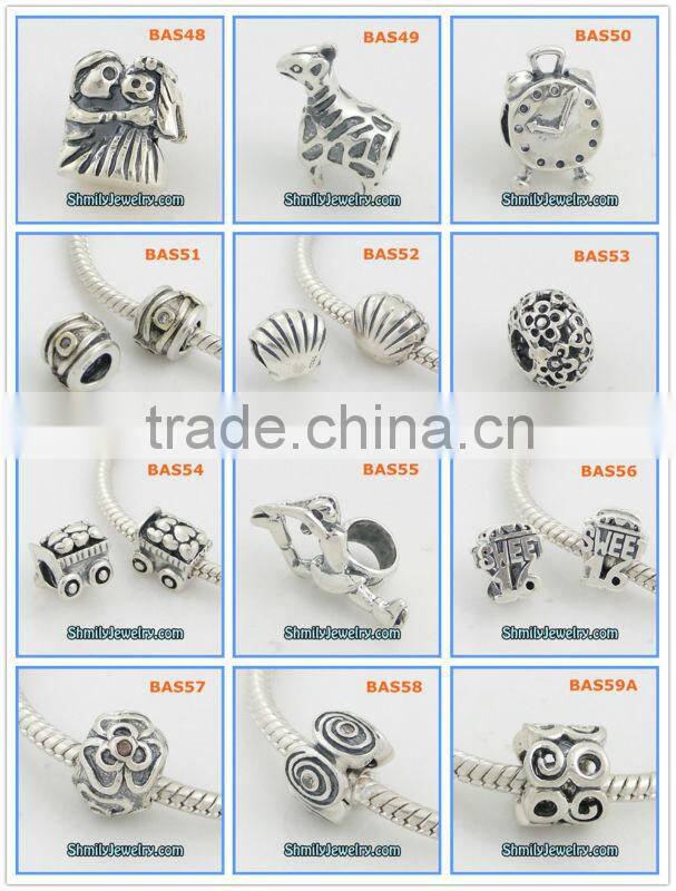 Wholesale Triangle Sterling Silver Charms With Crystal BCZ39A