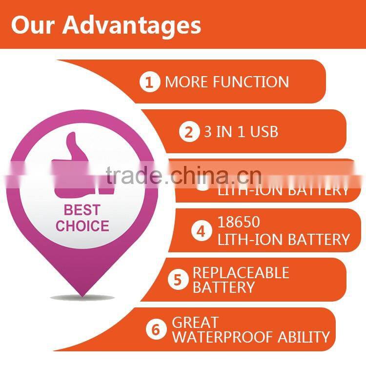 Factory Price Triple USB Wholesale Silicone Power Bank Brands, Mobile Power Bank Phone Charger