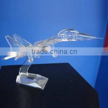 Wholesale cheap Zinc alloy material airplane models with wooden base for office decoration