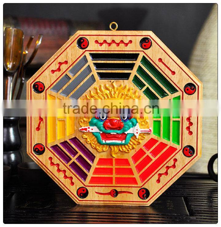 Fengshui Ba Gua Mirrors,peach wooden lion Mirror