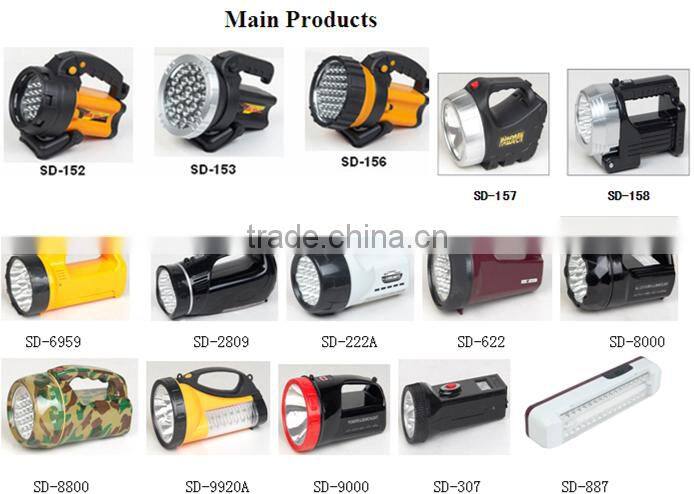 Wholesale 2 * 8w fluorescent tubes emergency lights portable rechargeable double gear SD-886