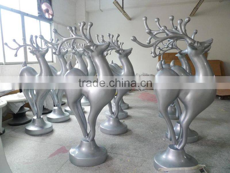 choose best quality Christmas decorative deer statue FRP window deer decoration