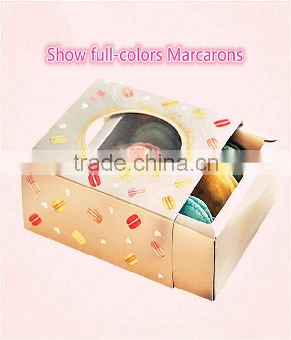 High quality recyclable macaron packaging box with PVC window