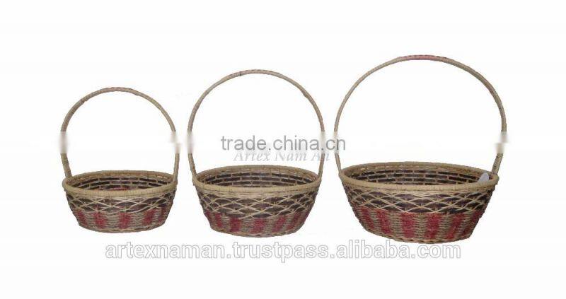 Set of 2 black Rattan Basket / Storage basket - L35x35xH24