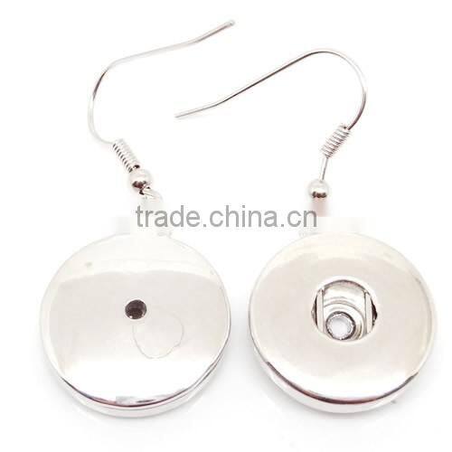 Hot trend custom metal snap button rhinestone button earrings for woman