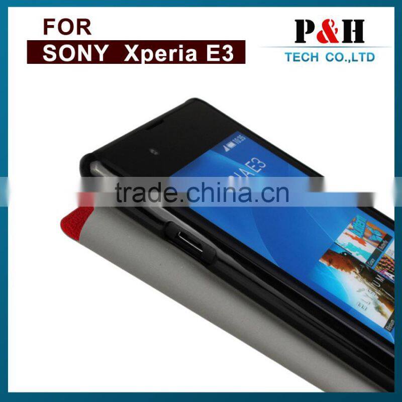 new product flip cover mobile phone case for sony xperia e3, leather flip cover case for smartphone