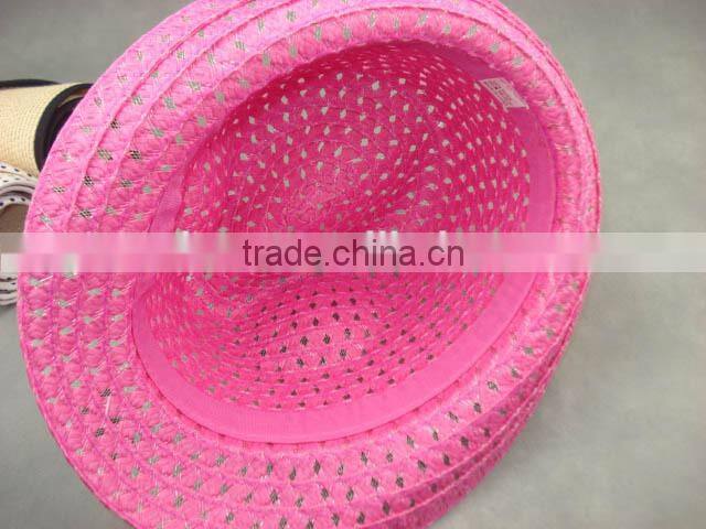 New product High reflective straw fedora hat with ears