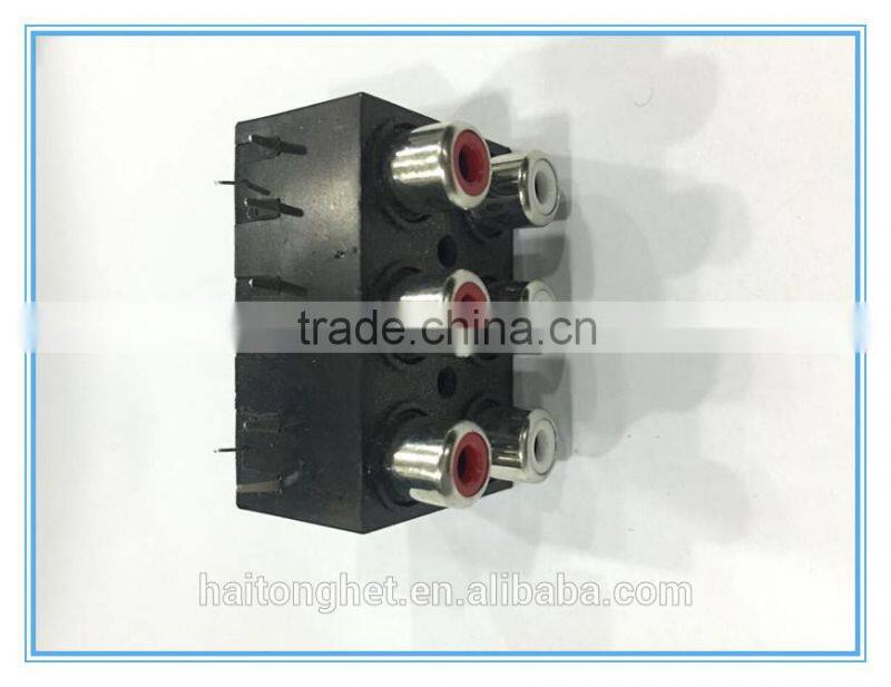 250V 6RCA box type socket with high quality plastic socket box AV socket