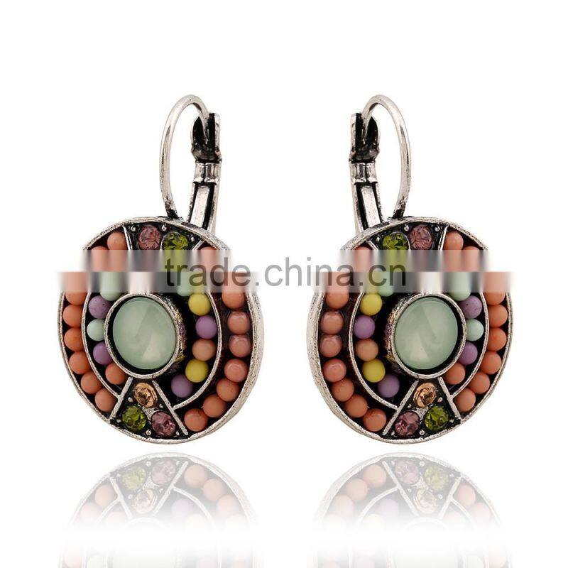Fashion Earring Jewelry Best Sale Seed Bead Shinney Gemstone Hoop Earring Fashion Jewelry