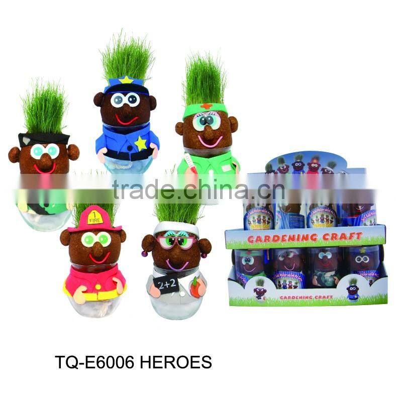 wholesale cheap handmade growing grass doll for home decoration