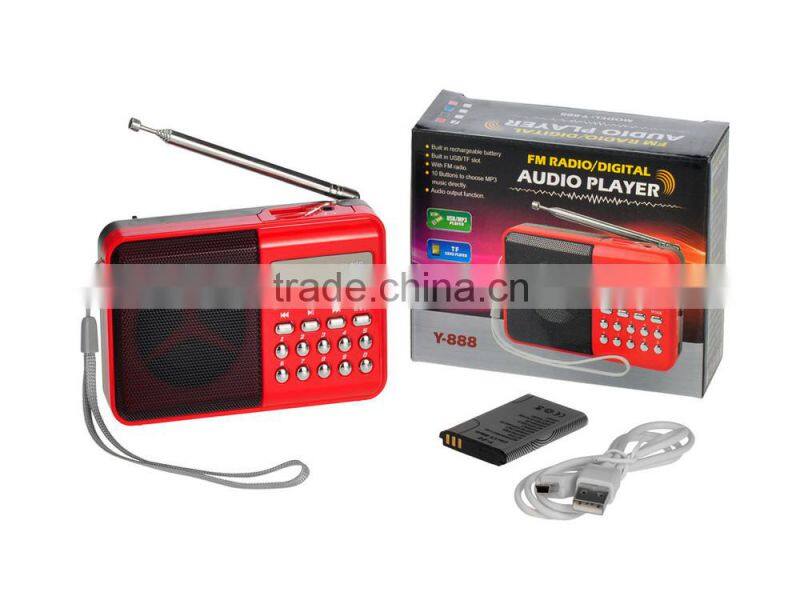 mini digital portable speaker with am fm radio