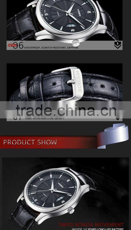 WEIDE high end leather watch band Fashion Popular watch for boys
