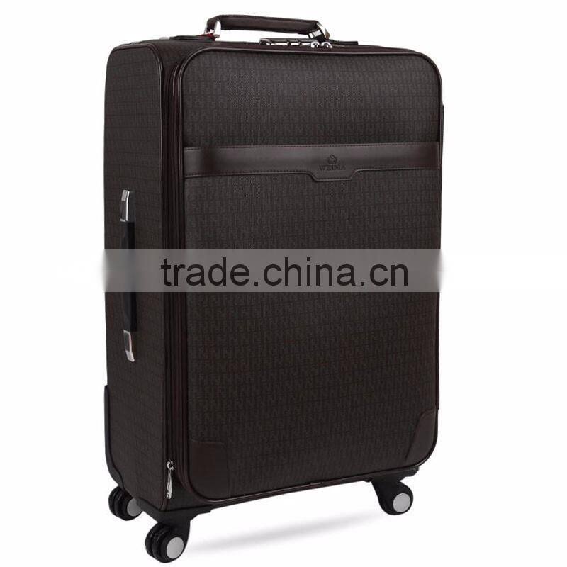 Factory Wholesale PVC Shell 360 degree Spinner Wheels Soft Trolley Luggage