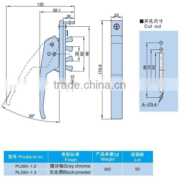 zinc alloy handle PL020