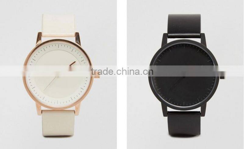 Top quality japan miyota 2035 movement quartz watch with genuine leather strap