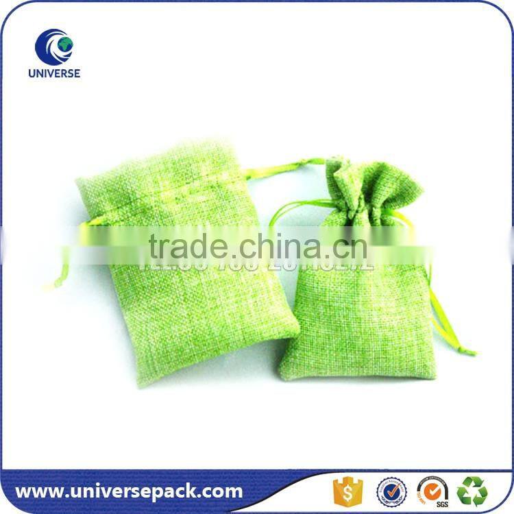 New Various Colors Jute Drawstring Pouch Custom Logo Made in China