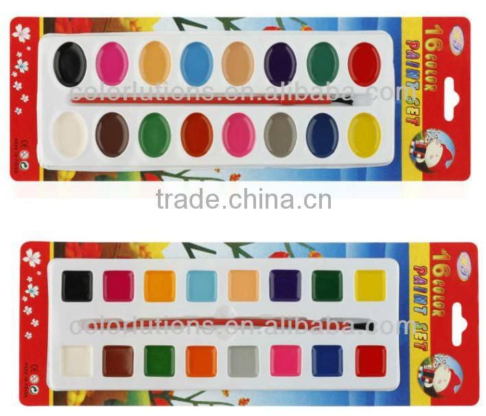 12 colors round shape water color set