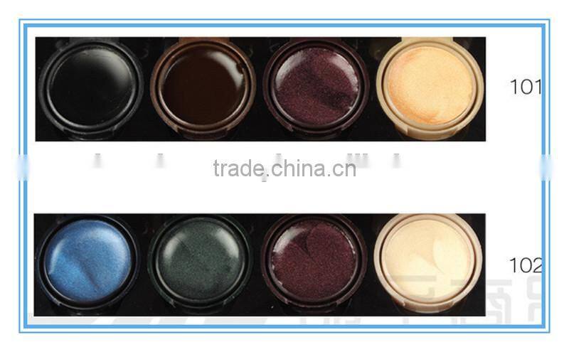 Mix 4 colros Music Flower Water-Soluble Eyeliner Powder Black & Brown with Double-ended Eyelining Brush