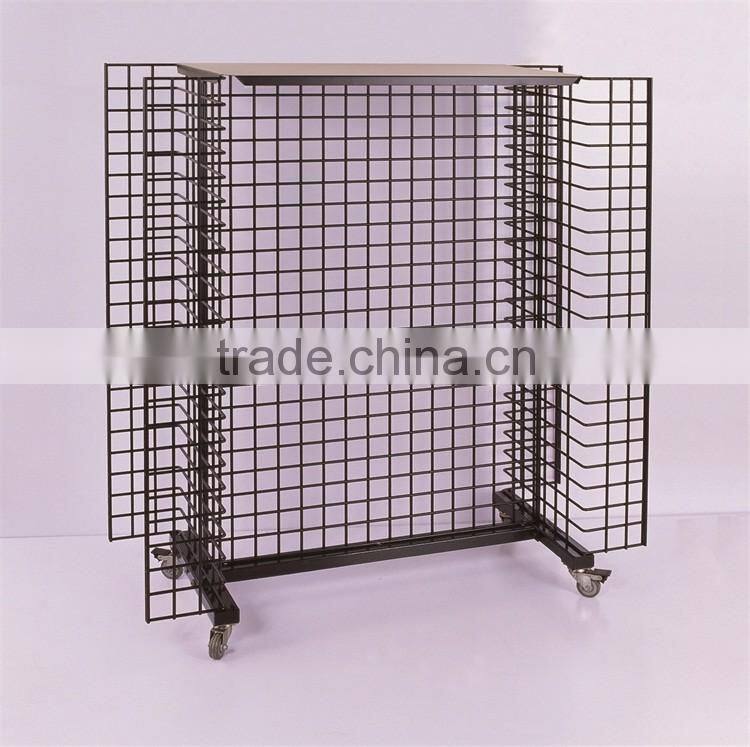 Supermarket Easy To Move 4 Way Wire Grid Display Rack