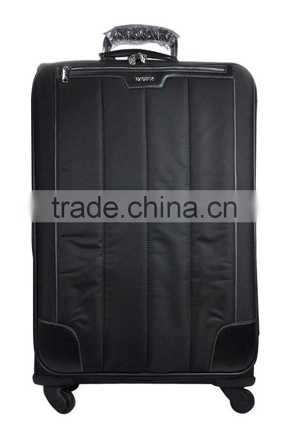 24" black durable polyester fabric four wheels rolling trolley case