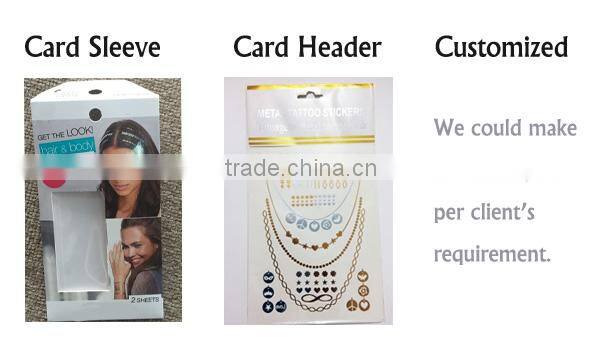 Wholesale gold silver color metallic tattoo temporary gold hair and body tattoo sticker factory