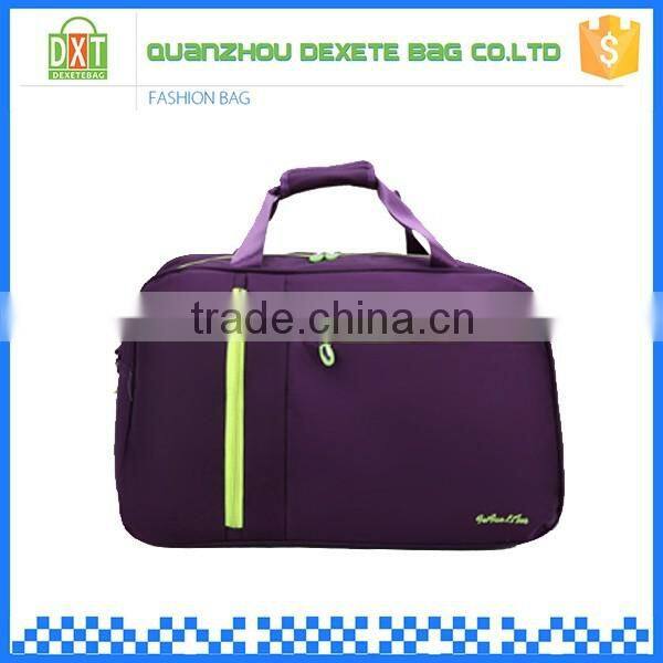 Women purple canvas pictures of travel bag with two front pockets